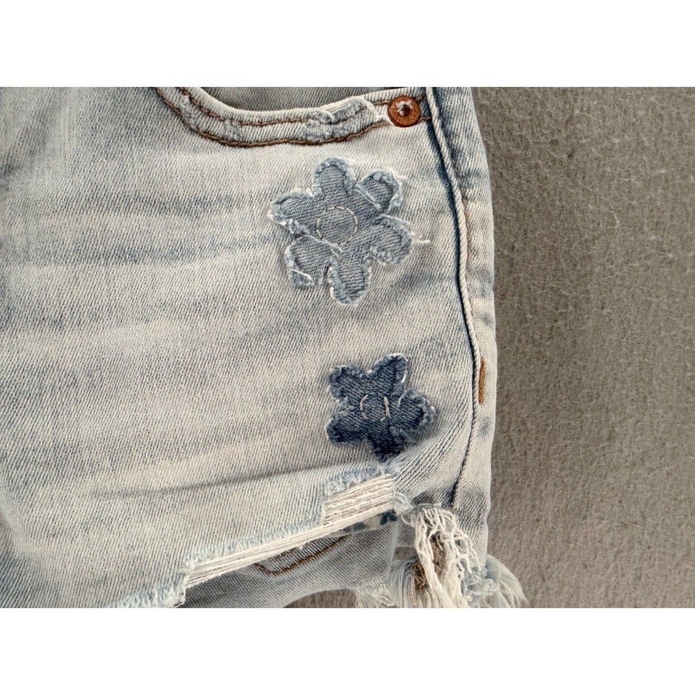 American Eagle Hi-Rise Shortie Jean Shorts 000 Denim Cut Off Coquette Soft Girl - Picture 2 of 13